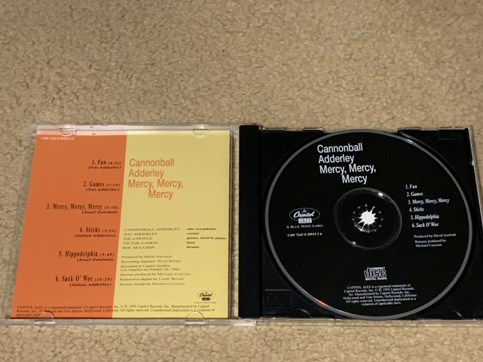 CANNONBALL ADDERLEY Mercy, Mercy, Mercy ,CD, NM , B3