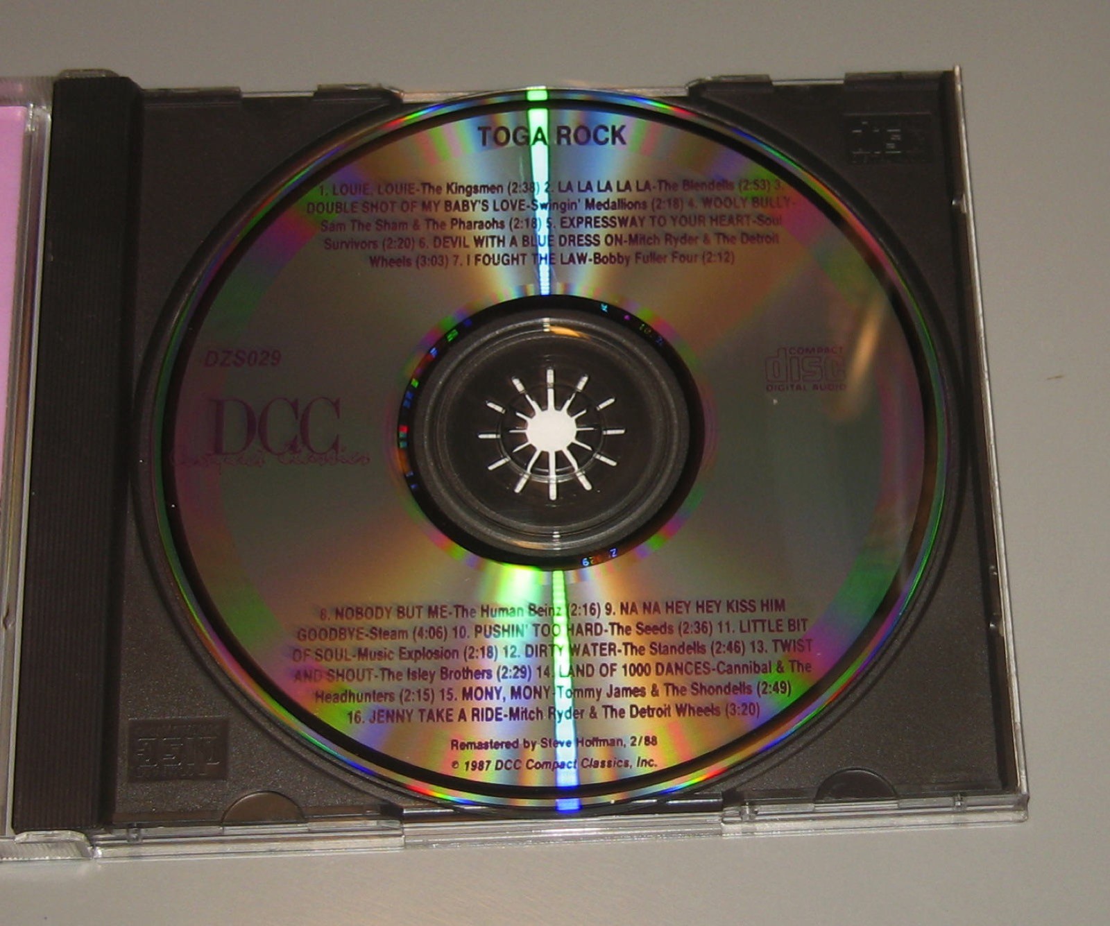 Toga Rock CD The Kingsmen Blendells Standells Sam The Sham & The Pharaohs