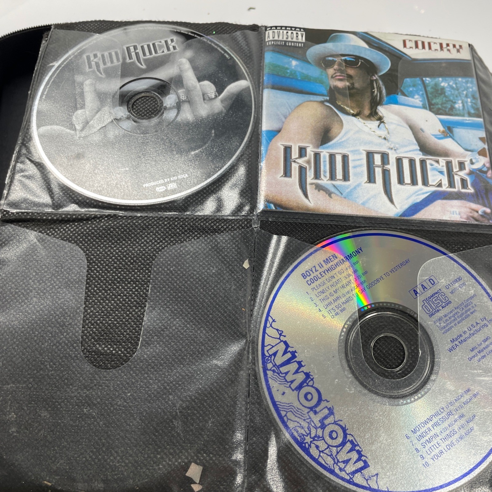 80+ Mixed CDs w/ Vintage Zipper Case Rock Country Rap Pop Y2K Beatles Zeppelin