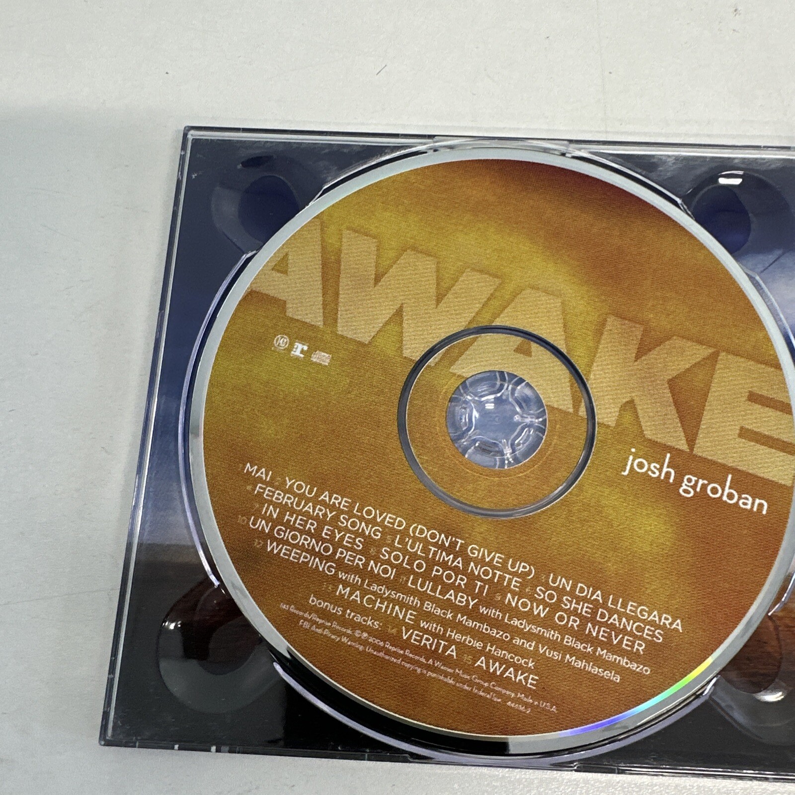 Awake Josh Groban DVD and CD Set Excellent condition 15 Tracks and 33 min DVD ma