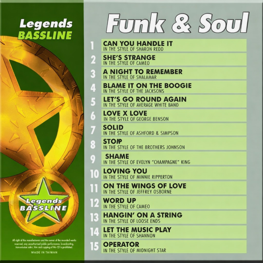 LEGENDS BASSLINE FUNK & SOUL #24 KARAOKE CDG MUSIC cd CD+G R&B OLDIES