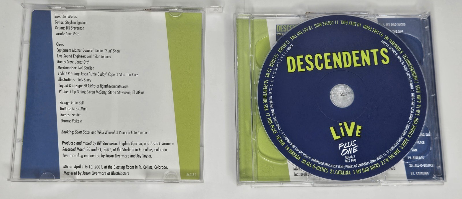ALL~ 2001~ LIVE PLUS ONE CD NM Disc