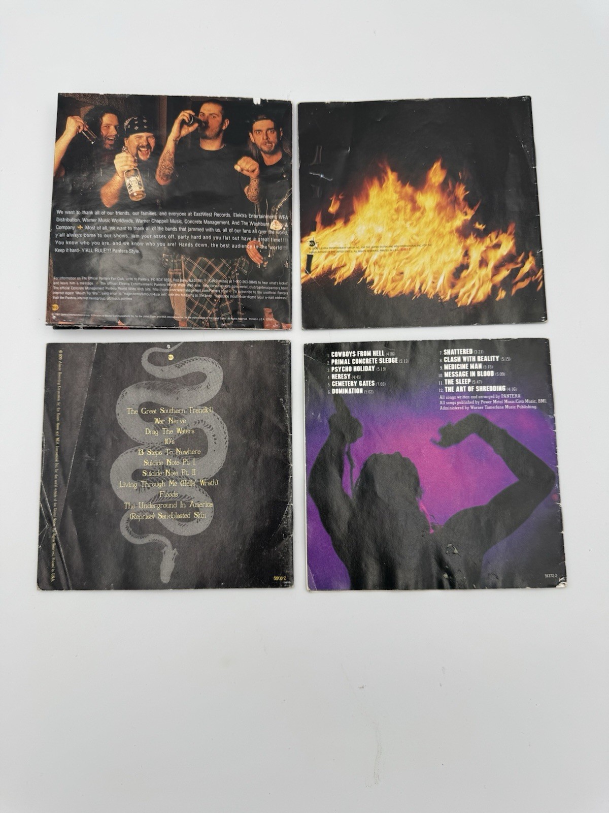 Pantera Vintage CD Inserts + Poster Lot Cowboys Trendkill 90s