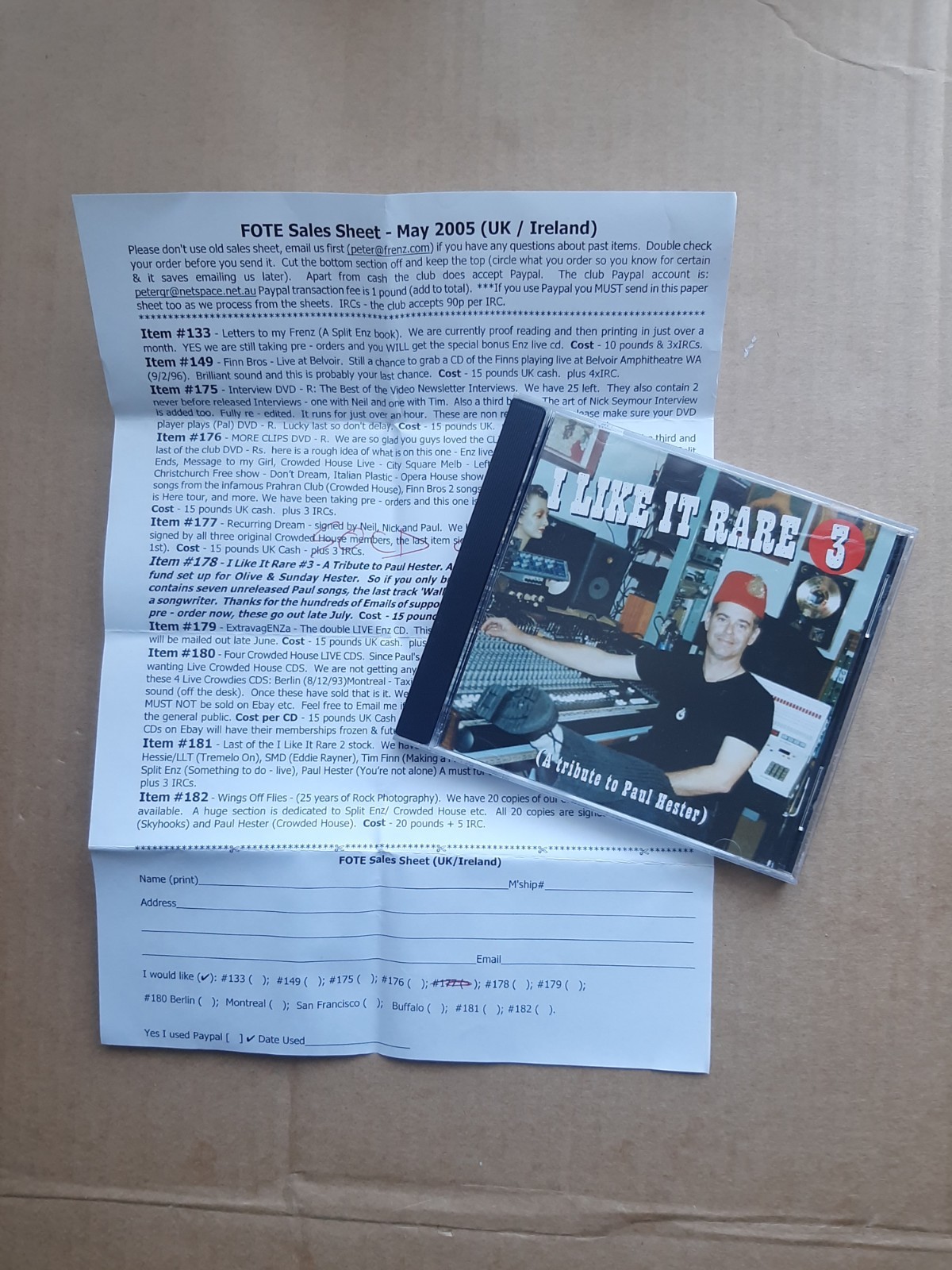 Crowded House - Paul Hester – I Like It Rare 3 (RARE FAN CLUB ONLY CD 2005)
