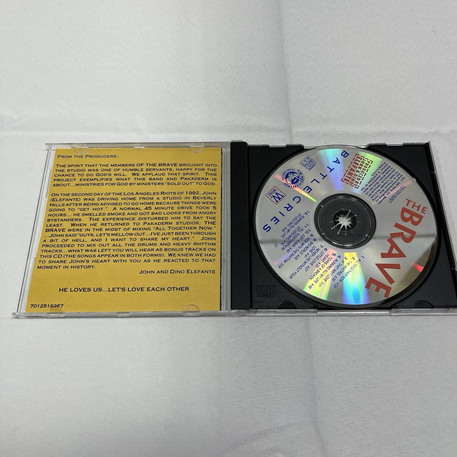 The Brave ‎- Battle Cries (CD - 1992 - Pakaderm Records) Neon Cross