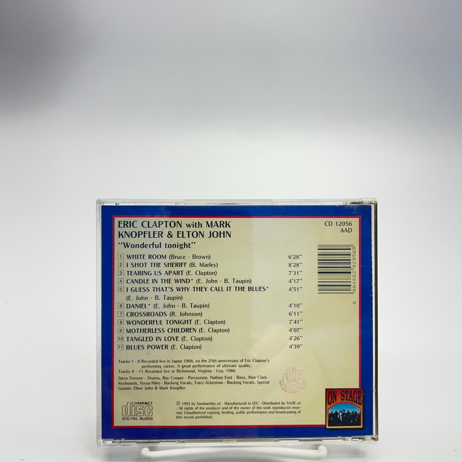 Eric Clapton with Mark Knopfler & Elton John Wonderful Tonight CD 1993 Rock On