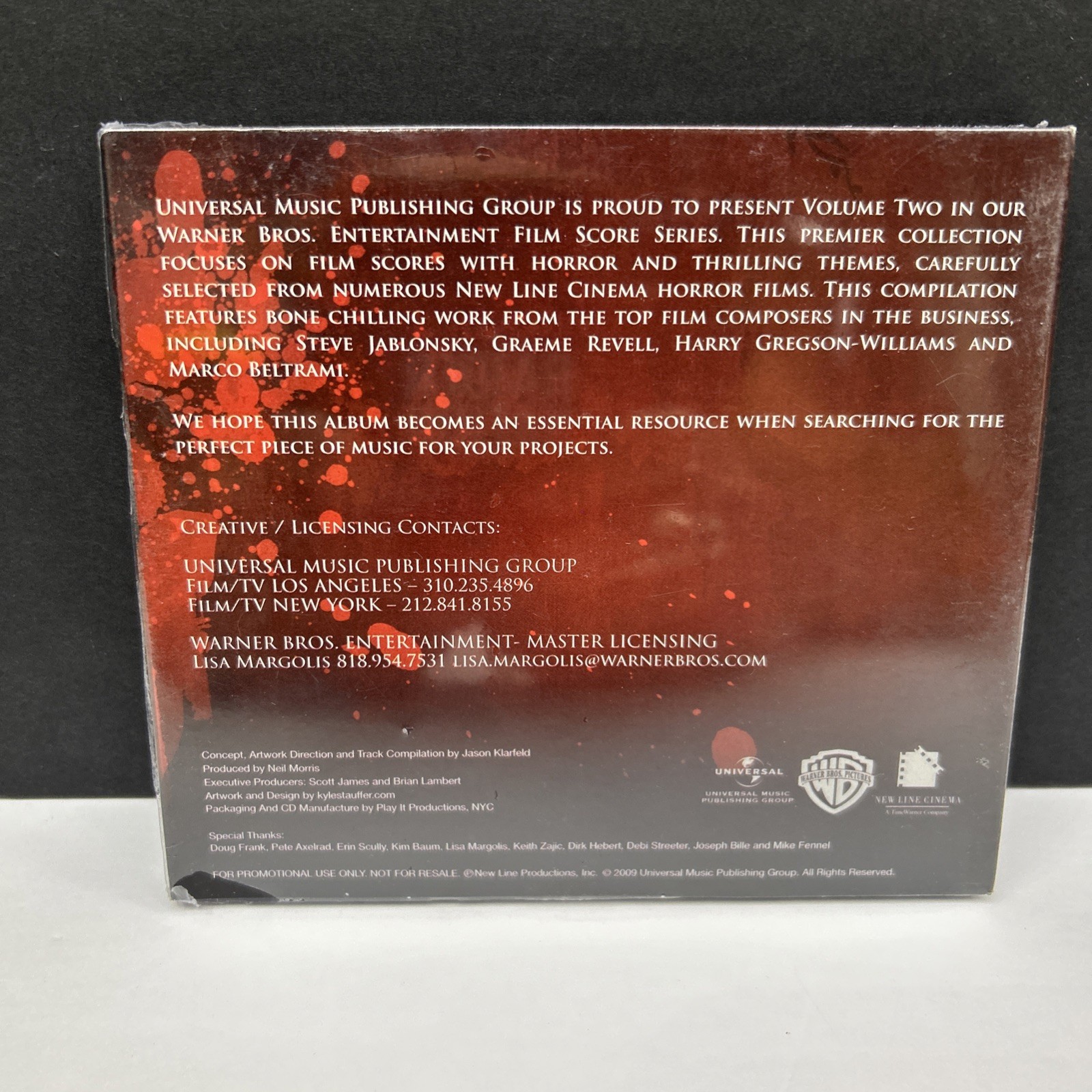 NEW LINE CINEMA: FILM SCORE SERIES-Vol.2 HORROR 2009 NEW SEALED 2xCD PROMO ONLY