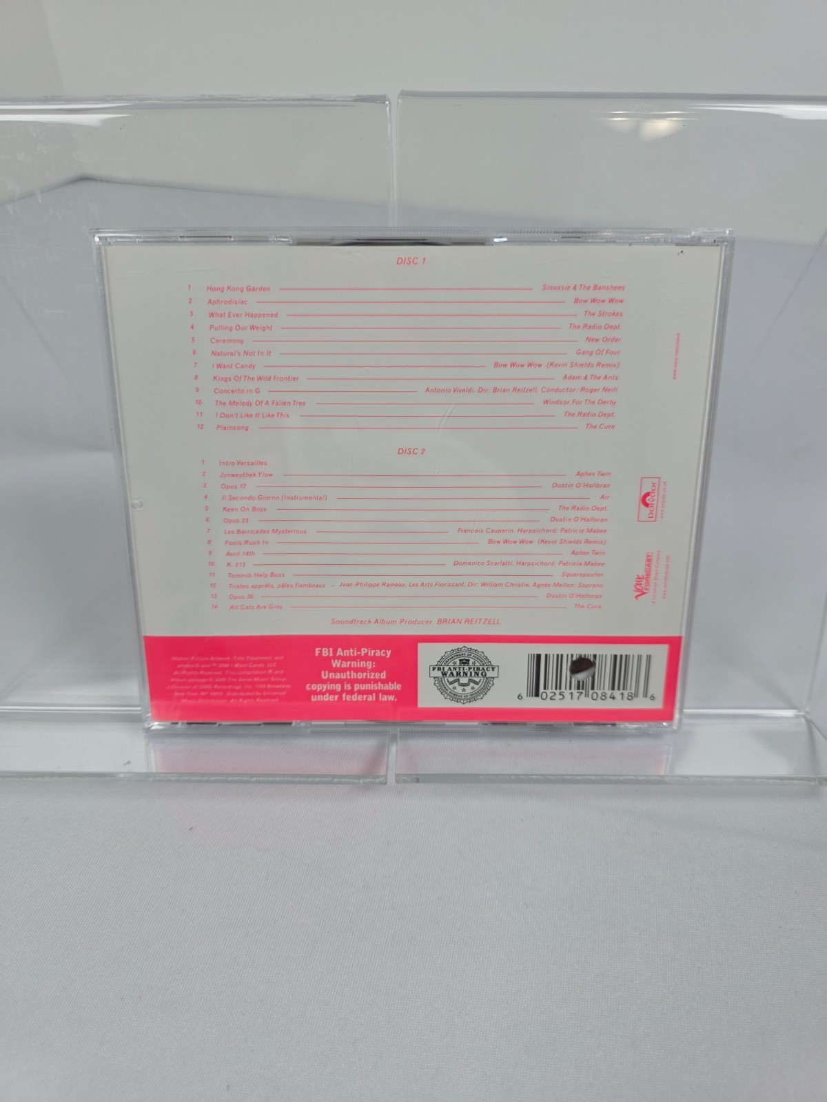 Marie Antoinette Promotional/Radio Copy Double CD Soundtrack - 2006 2-Disc Set