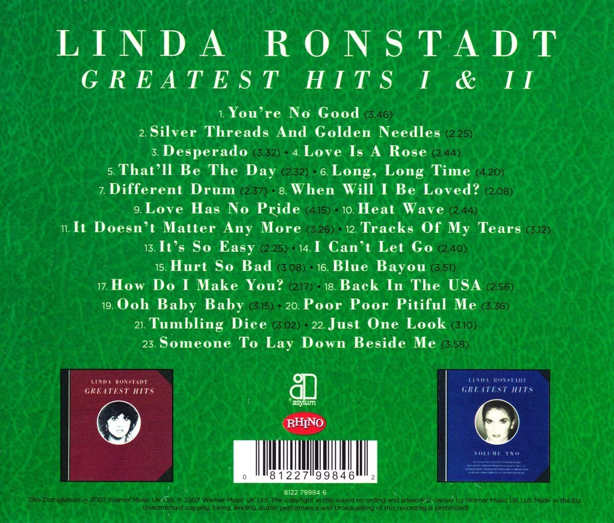 Linda Ronstadt - Greatest Hits 1 & 2 CD - Compilation Album - NEW