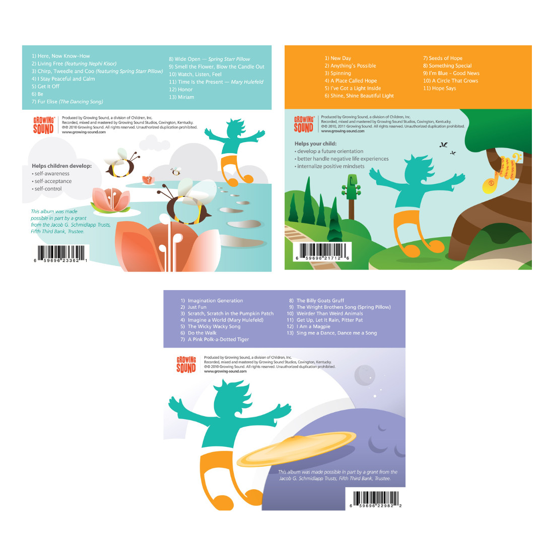 Children's Music CDs Set of 3 David Kisor Mindfulness Optimism Creativity NEW