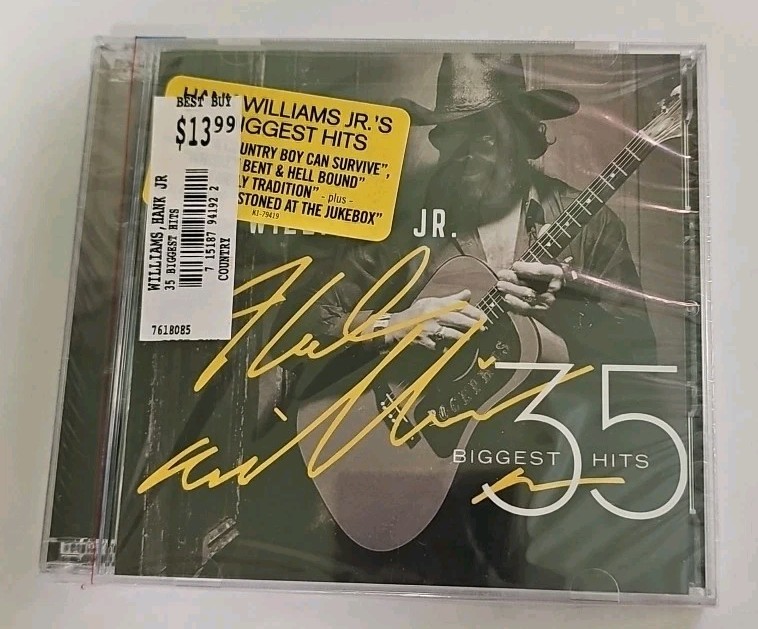 Hank Williams Jr - 35 Biggest Hits 2CD Set SEALED Curb Records Hype Sticker VTG