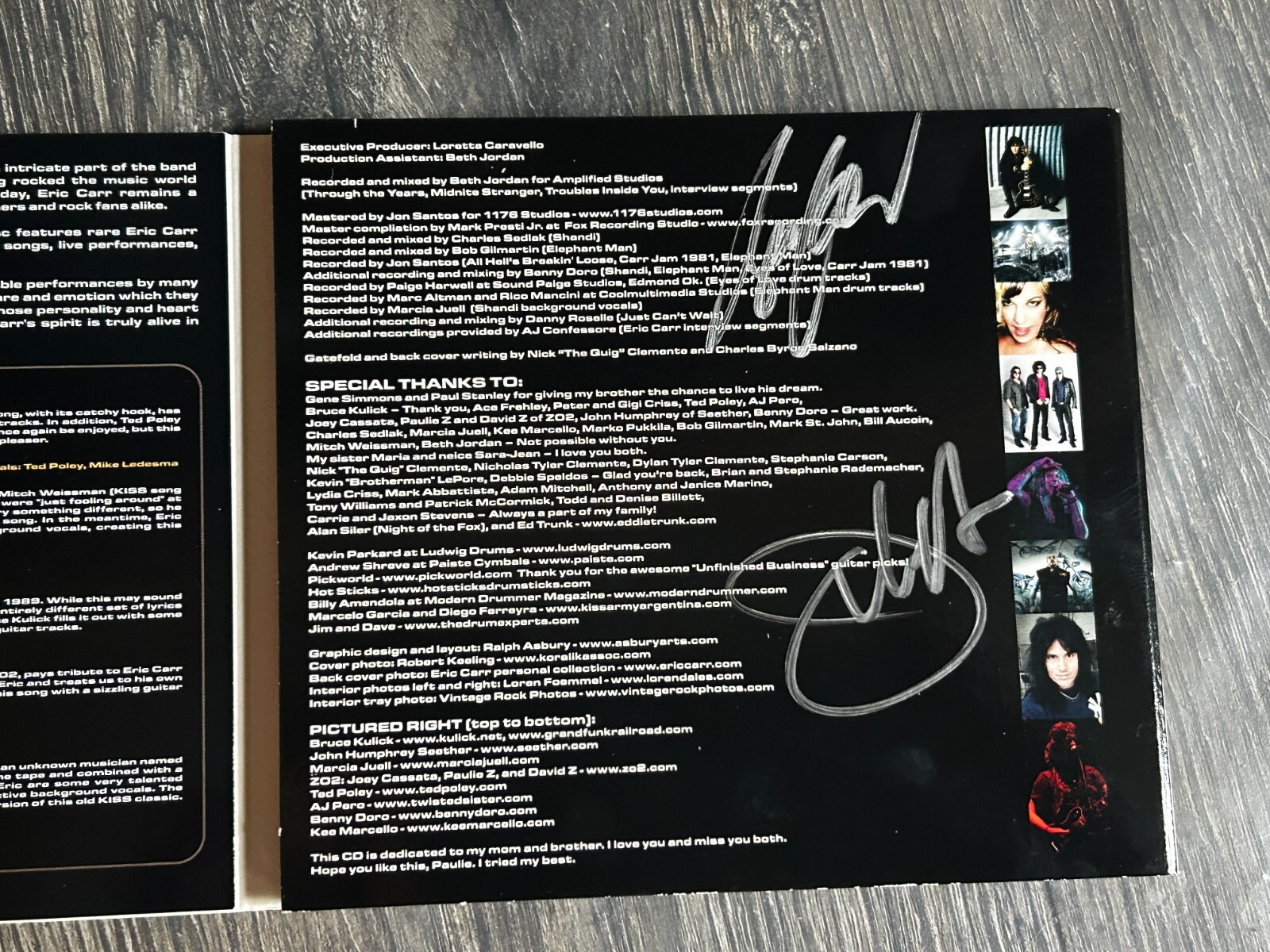 KISS CD Eric Carr Unfinished Business Digipak SIGNED AUTOGRAPH Bruce Kulick more