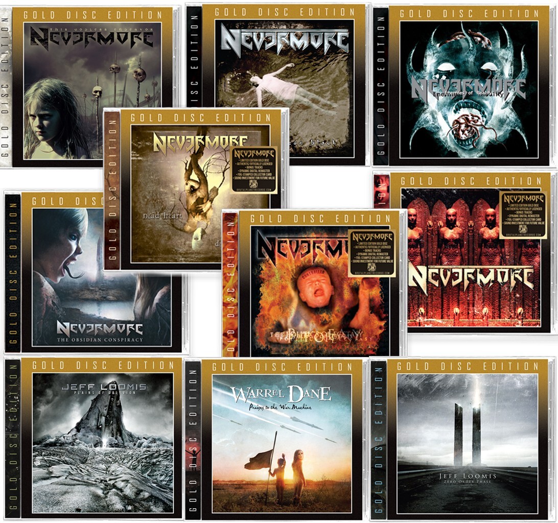 10-CD NEVERMORE BUNDLE - GOLD DISCS w Cards + Jeff Loomis + Warrel Dane