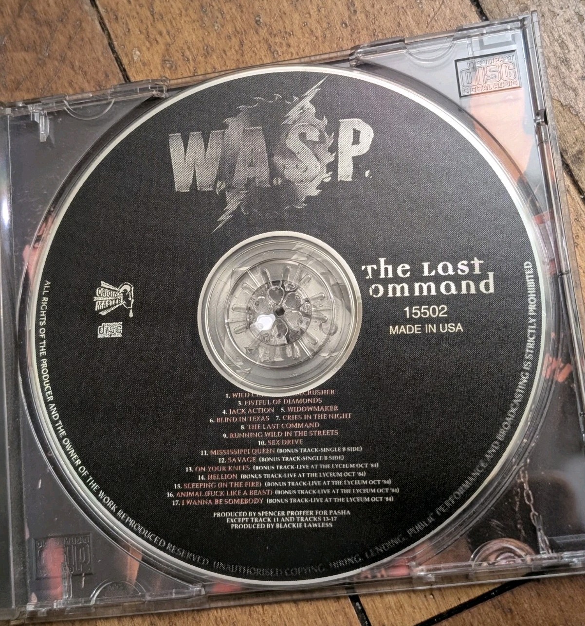W.A.S.P. The Last Command CD 1998 Reissue Heavy Metal Sanctuary WASP 155022