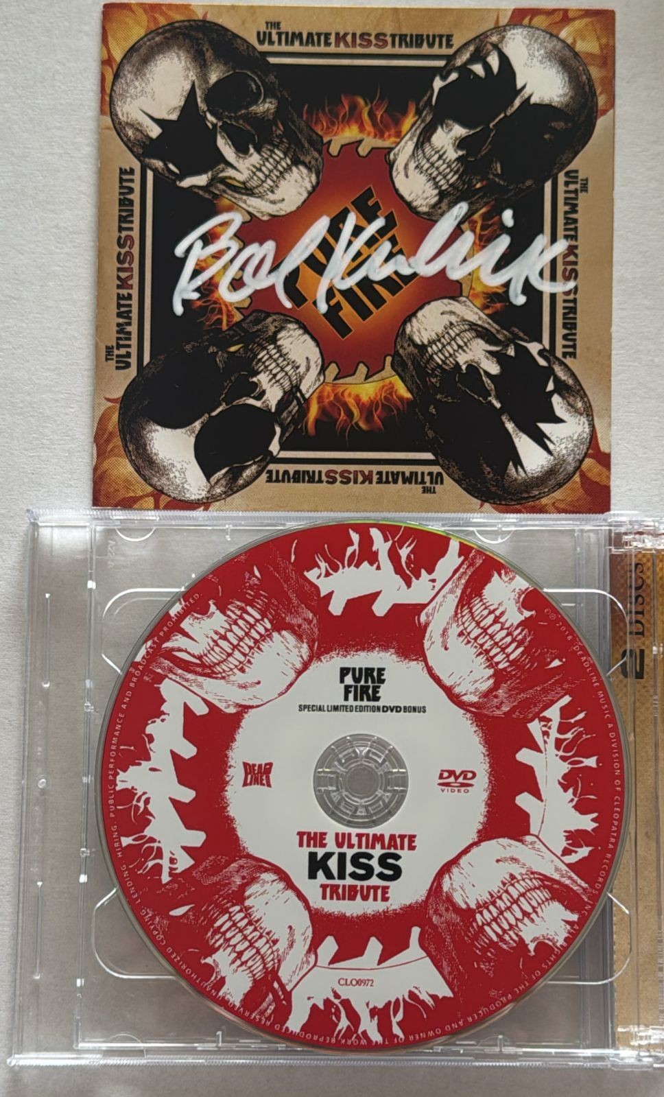 Pure Fire: The Ultimate Kiss Tribute (CD) Album with DVD Signed by Bob Kulick