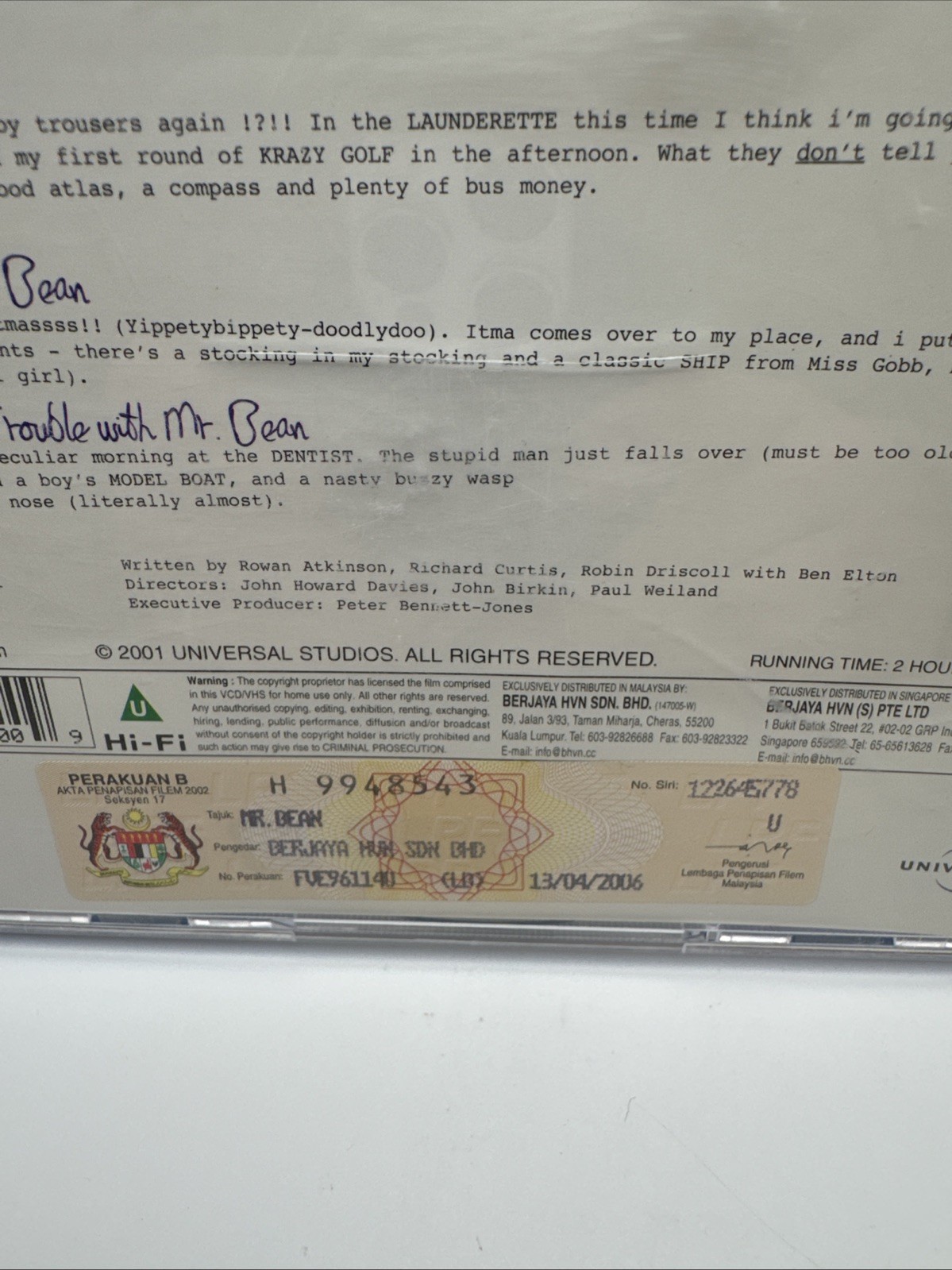 Rowan Atkinson - Mr. Bean 10 Years CD 2001 2-Disc Comedy - Malaysia Import