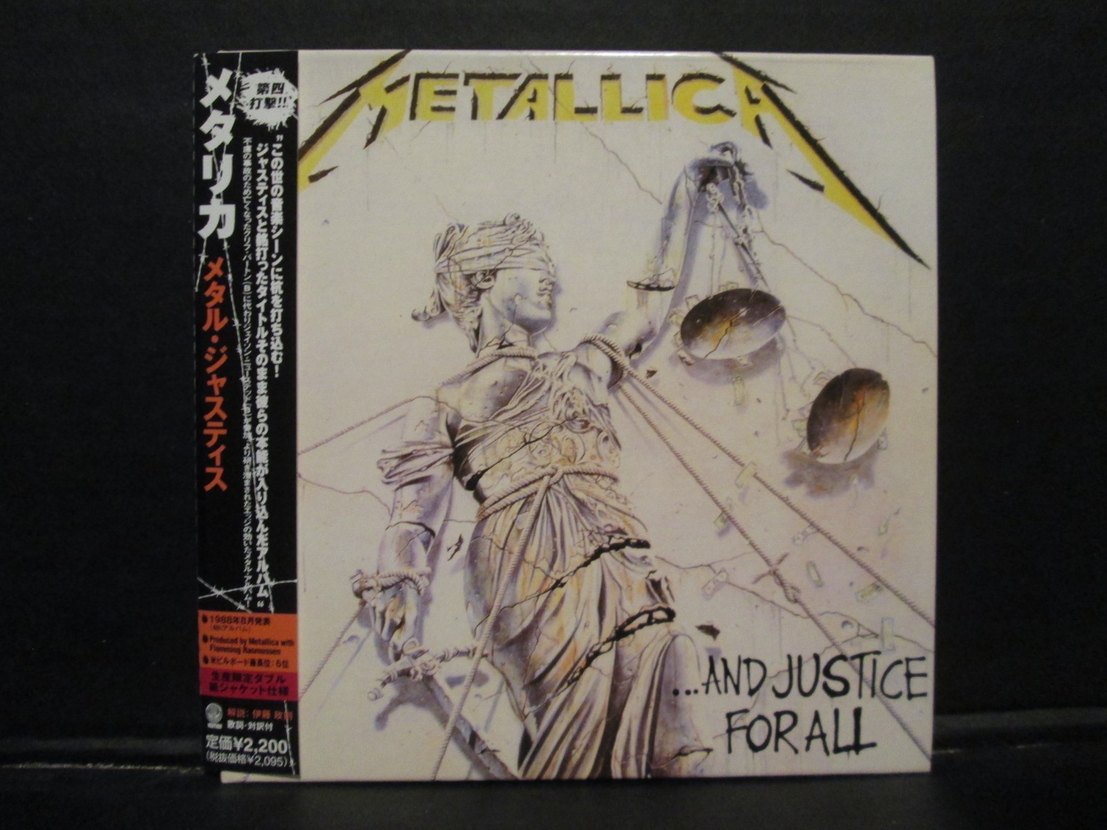 Metallica - And Justice For All Rare Japan Edition OBI Gatefold Cardboard Sleeve