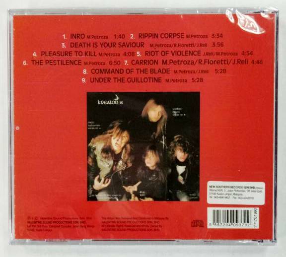Kreator Pleasure To Kill CD Malaysia VSP Reissue Album Thrash Metal Music Mint