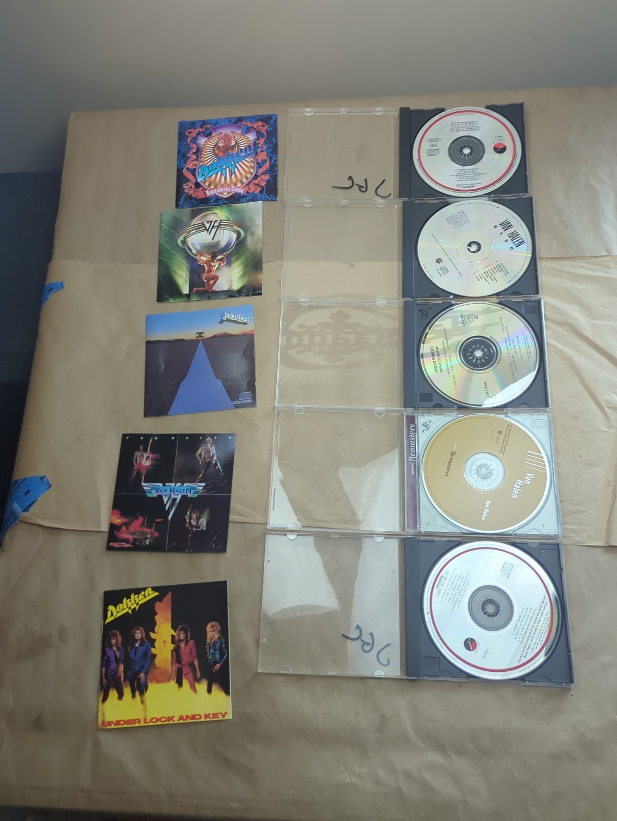 5 CD Lot Van Halen Judas Priest Dokken Hard Rock Heavy Metal 80s Glam Hair