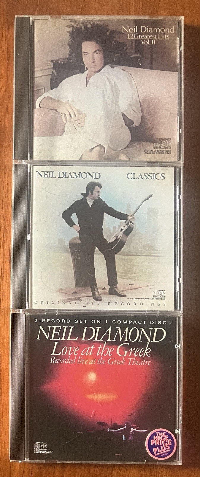 Neil Diamond Classics 12 Greatest Hits Vol. 2 Love At The Greek 3 Cd Lot