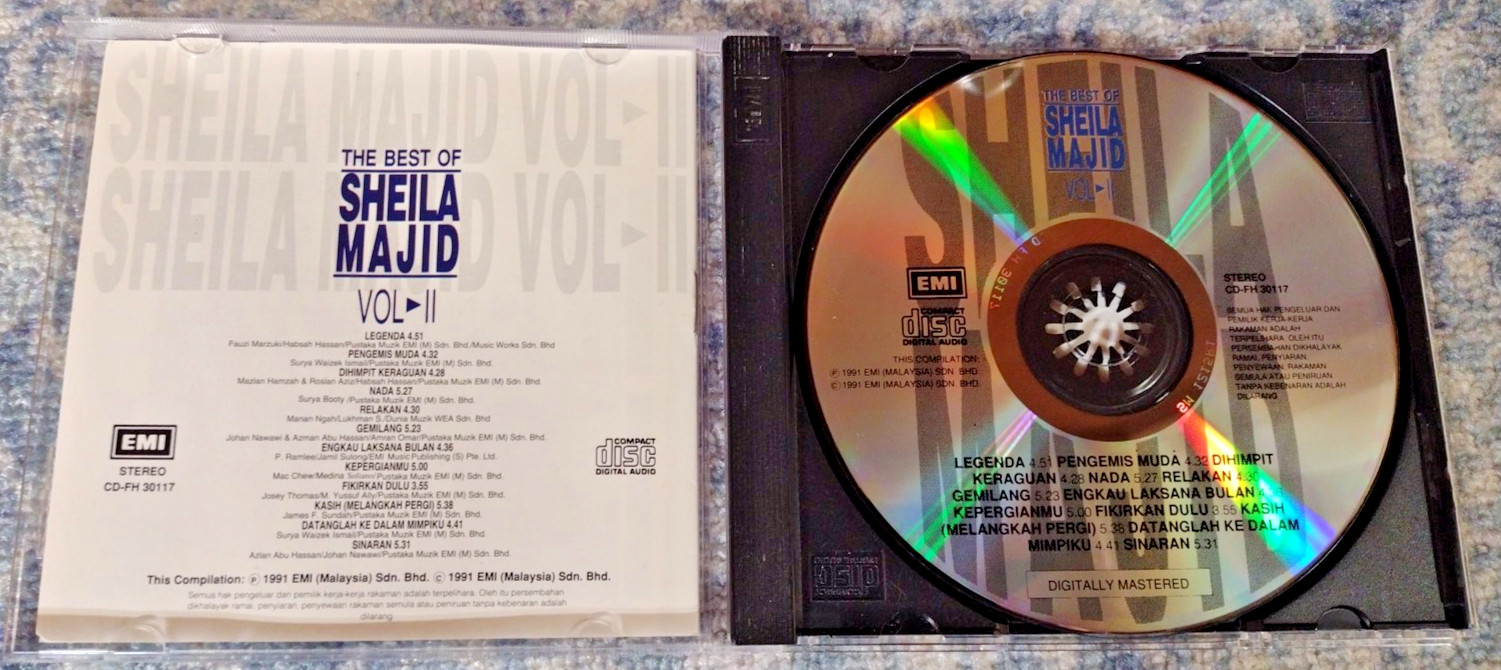 THE BEST Of SHEILA MAJID VOL. 2 CD 1991 EMI Malaysia's "Queen Of Jazz!"