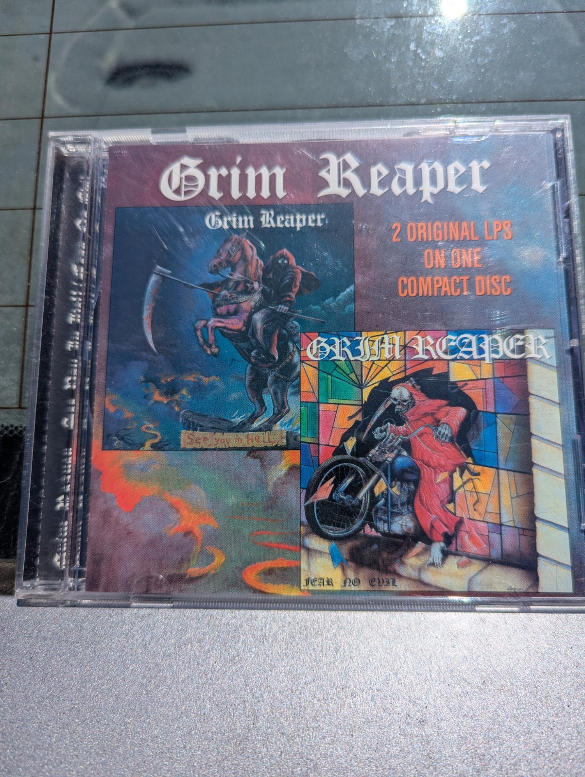 GRIM REAPER CD FEAR NO EVEL SEE YOU IN HELL THRASH METAL HEAVY 2 ALBUMS DARK