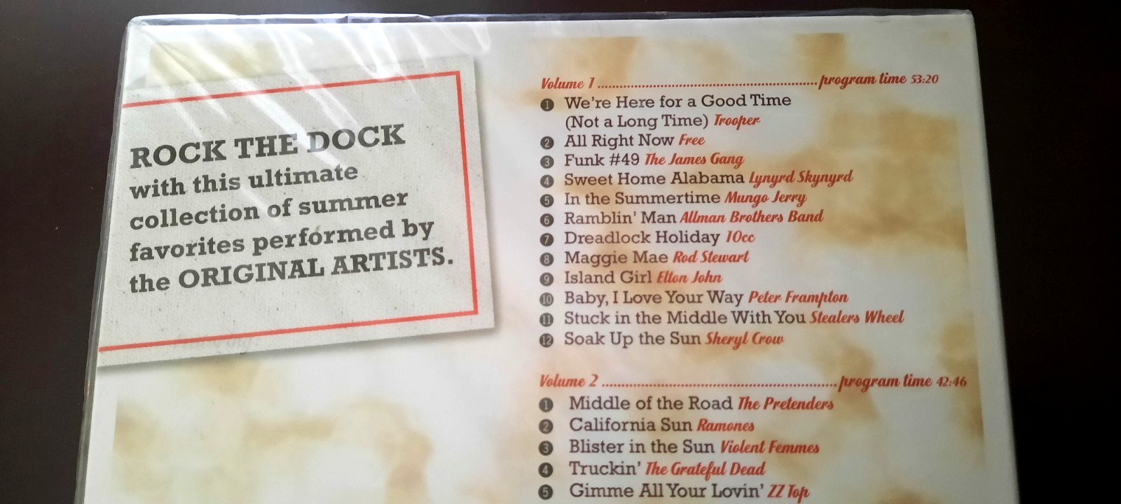 ROCK THE DOCK - Classic Songs for Summer (or Whenever!) JAMES GANG, NICK GILDER