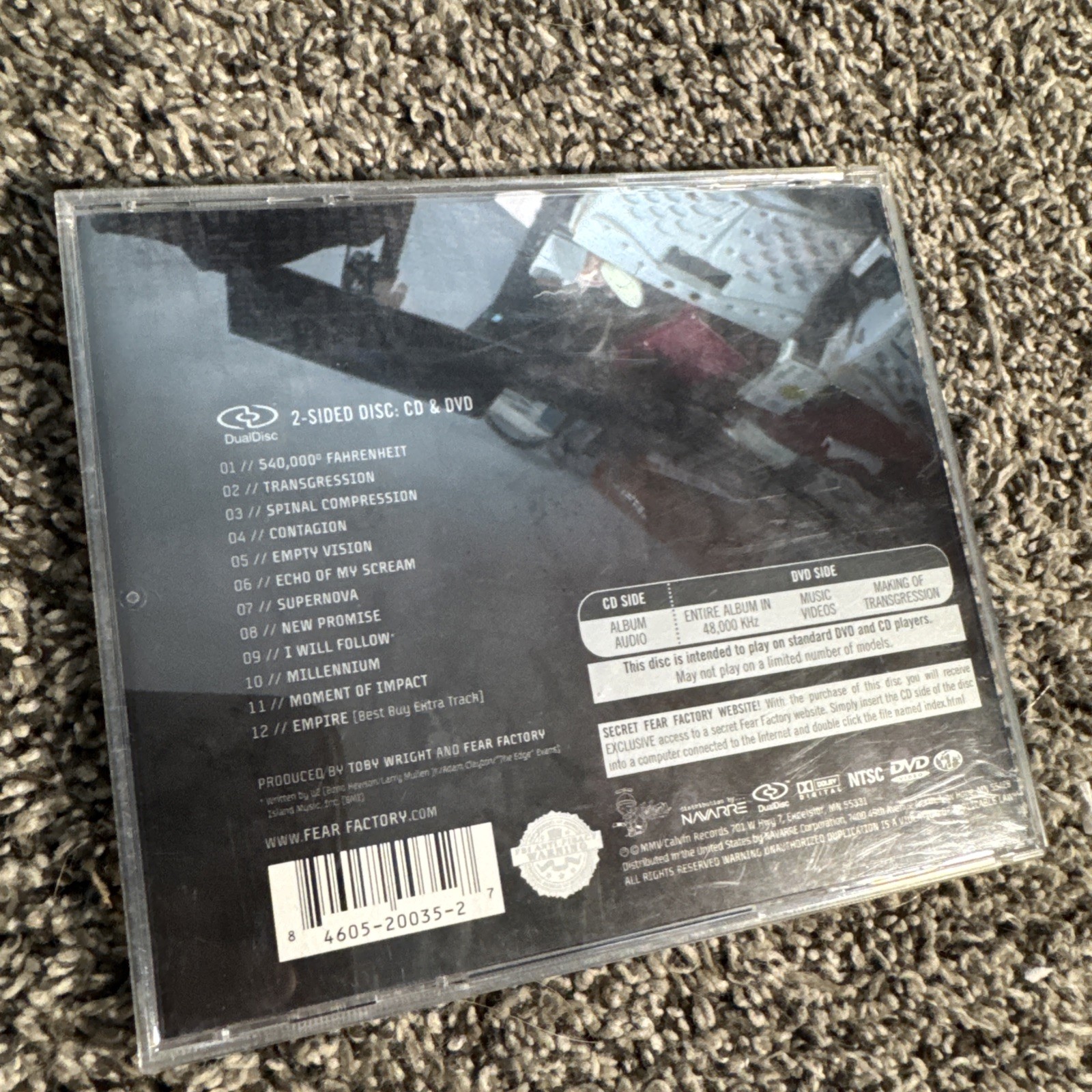 FEAR FACTORY Transgression DualDisc CD DVD Special Limited Edition OOP 2005