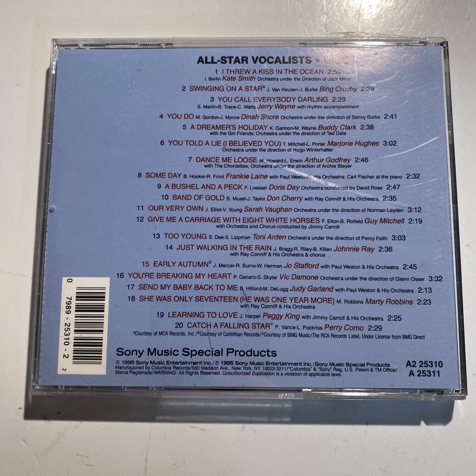 All-Star Vocalists - Music CD - Various Artists - - Sony - Very Good - h299a