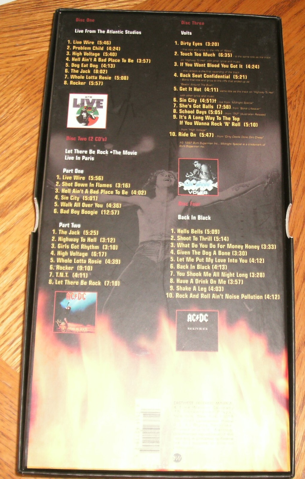 AC/DC BONFIRE 5 CD COMPLETE Box Set + Book + Poster + Pick + Stickers Mint Cond.
