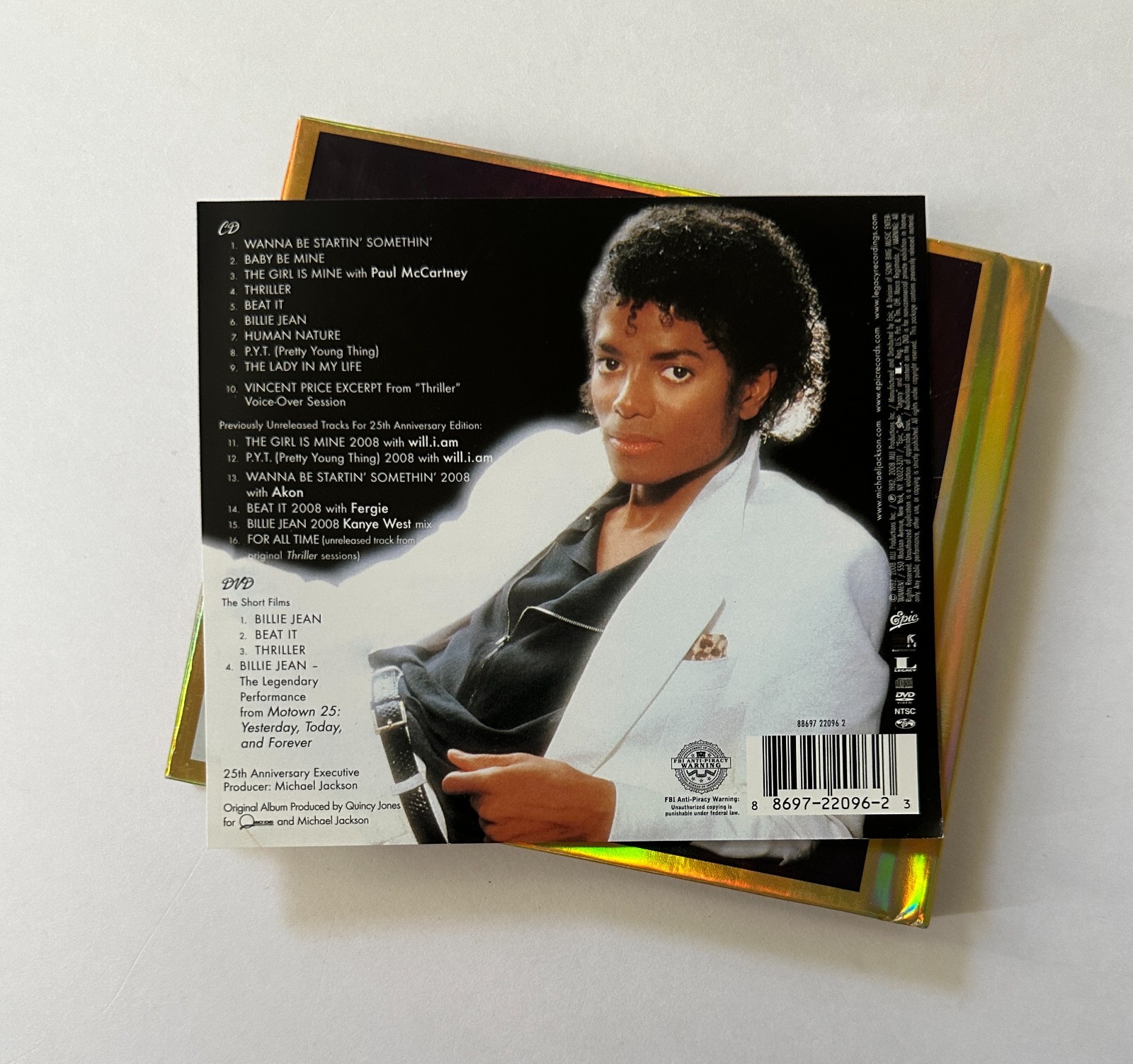 MICHAEL JACKSON Thriller 25th Anniversary Edition | 2008 Digibook CD + DVD
