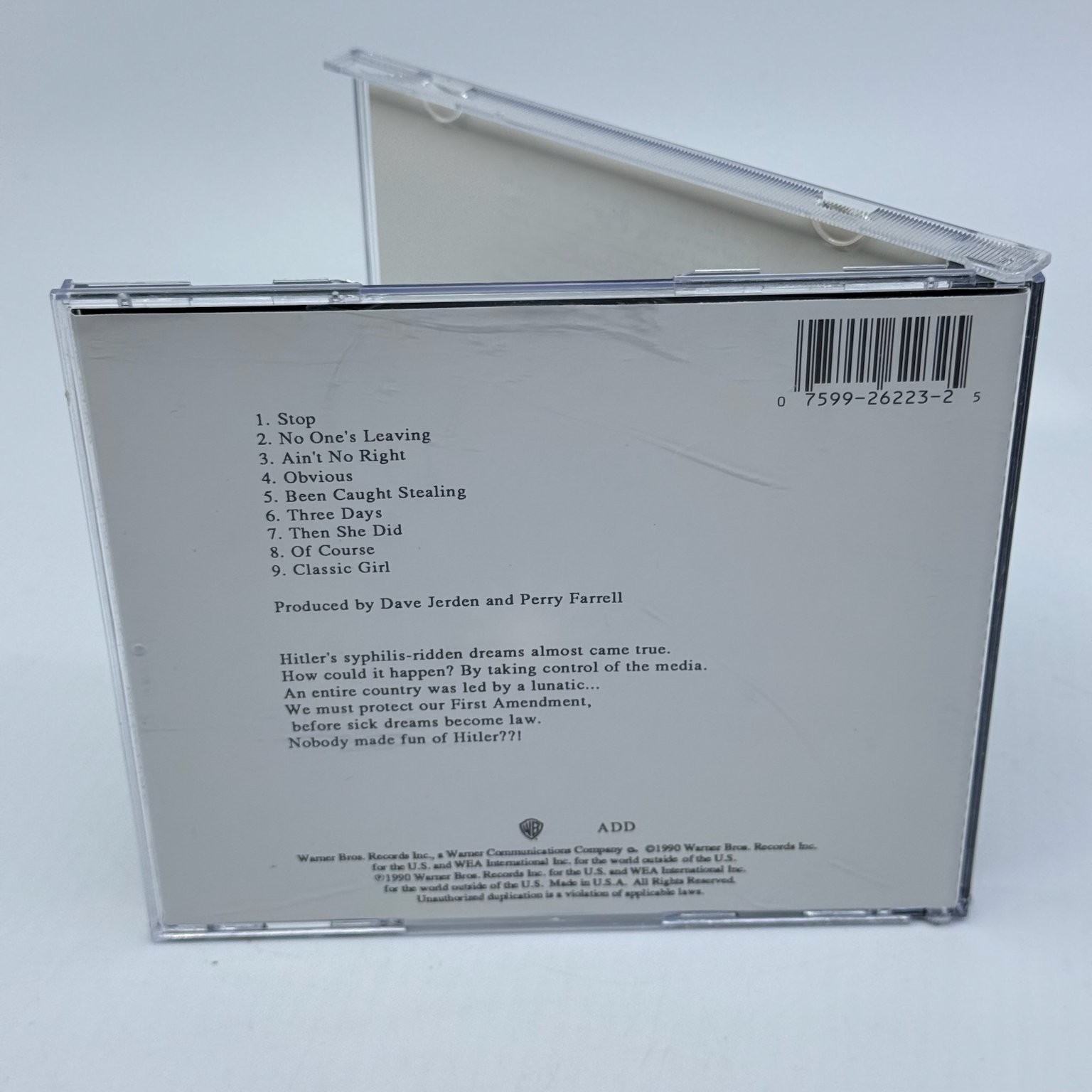 Jane's Addiction – Ritual de lo Habitual CD 1990 Alt Rock Warner Bros. USA