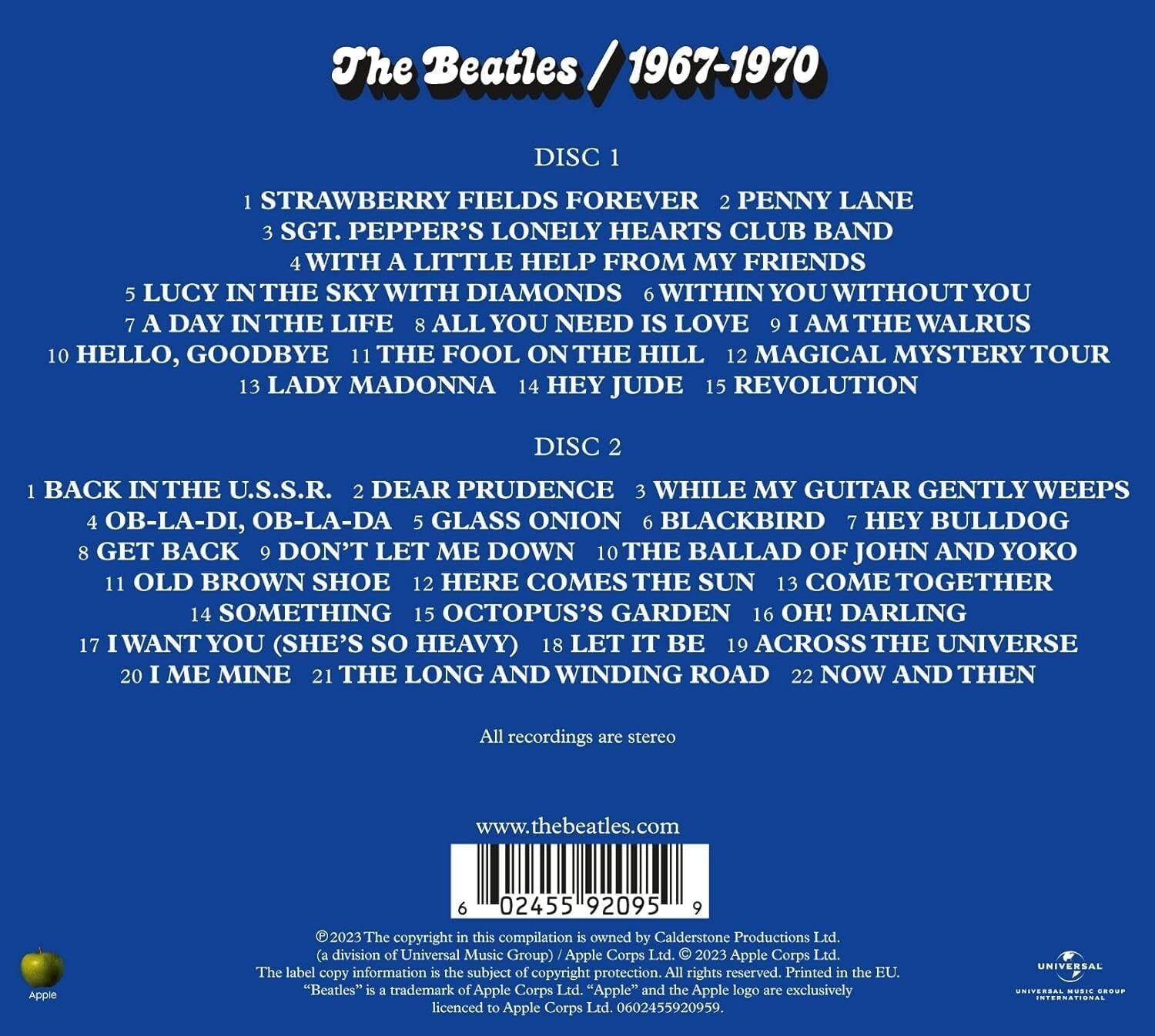 The Beatles 1962-1966 (The Red Album)/1967-1970 (The Blue Album) 4 CD Set [2023]