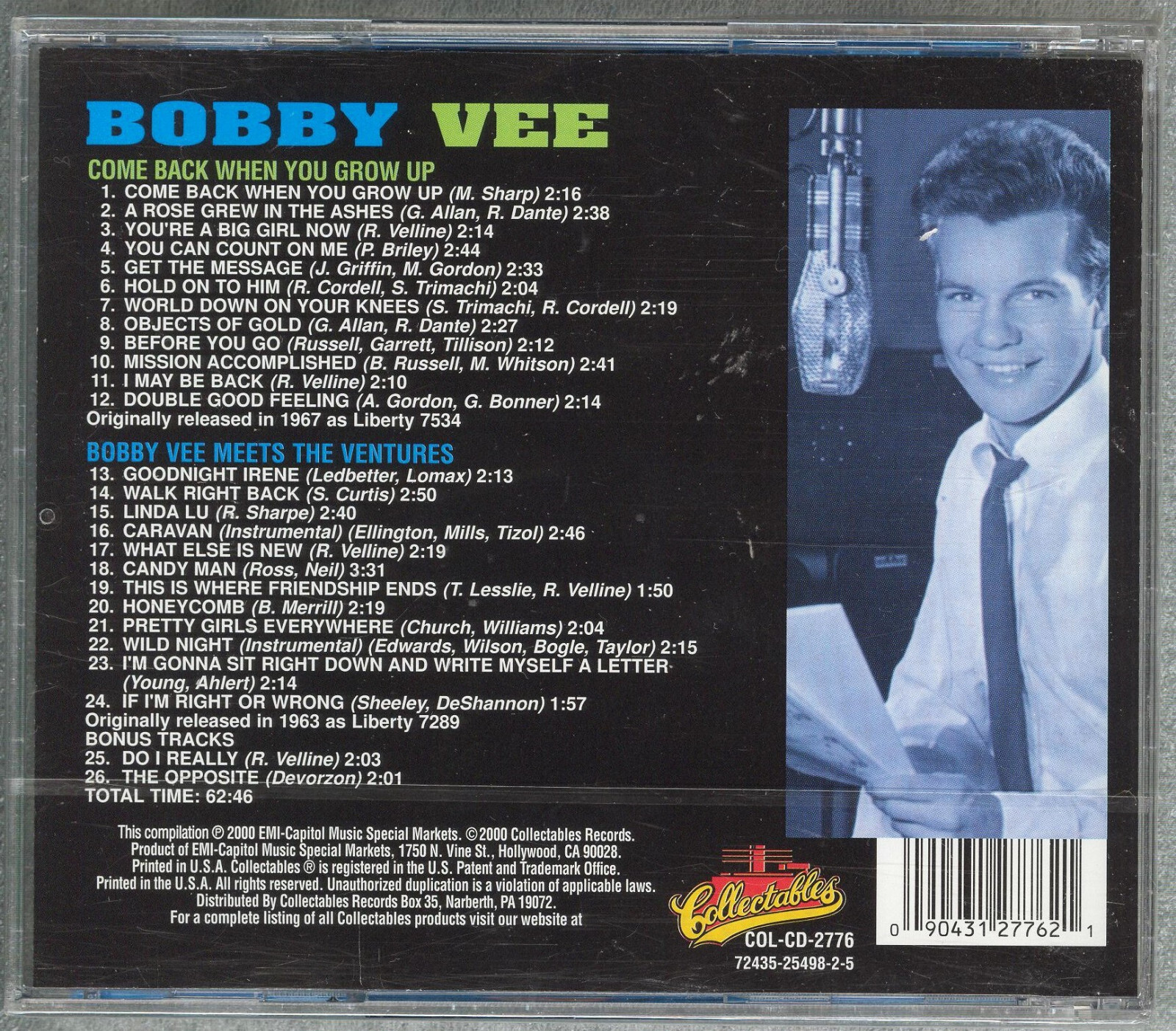 BOBBY VEE COME BACK WHEN YOU GROW UP MEETS THE VENTURES/CRICKETS NIGHT HAS EYES