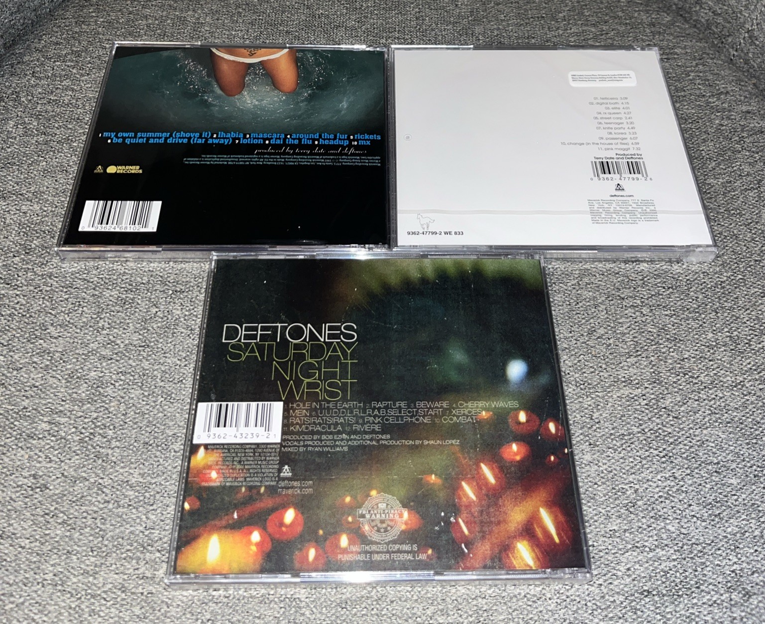 Deftones 3 CD Lot Around The Fur, White Pony, Saturday Night Wrist