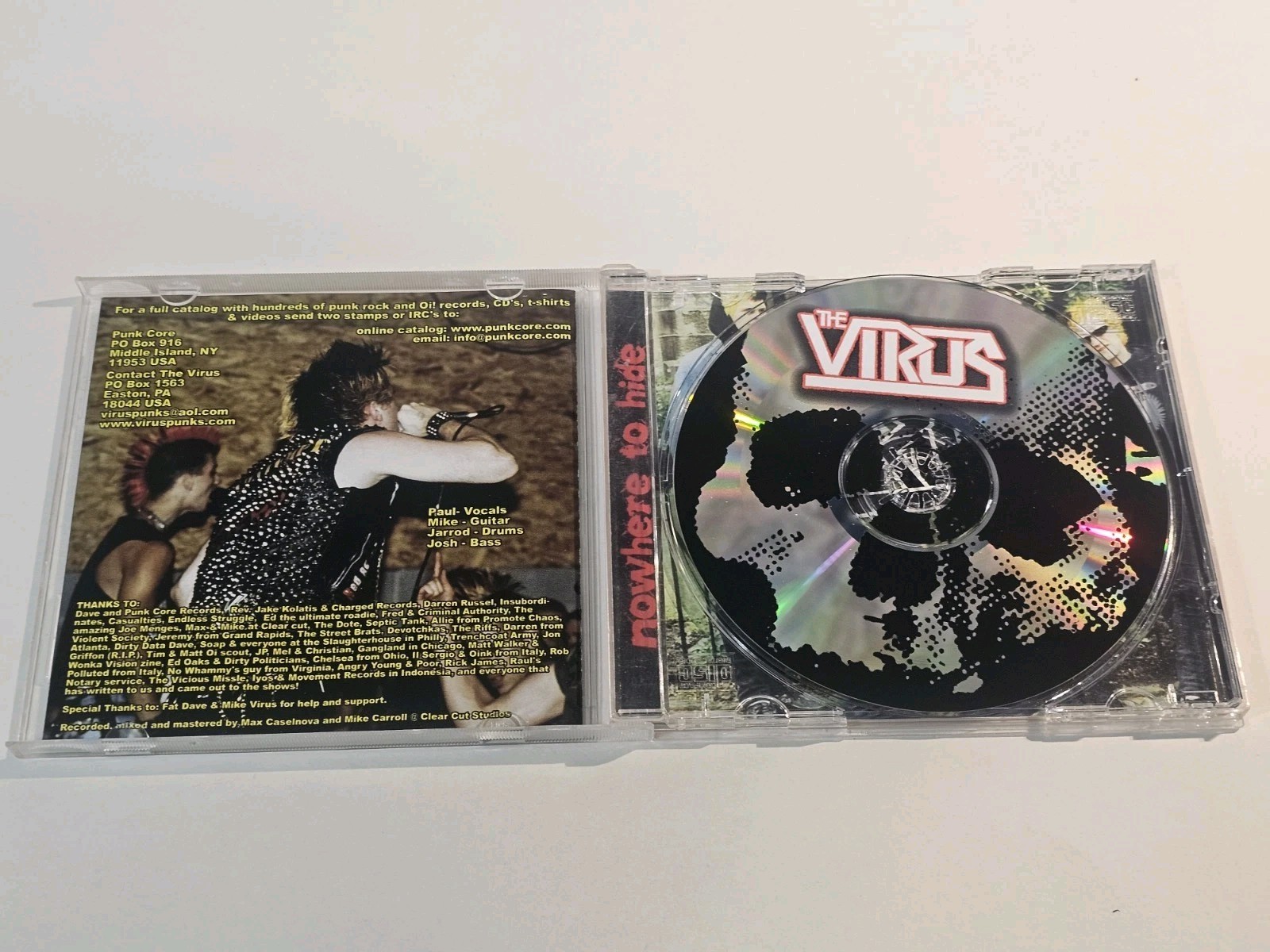 Punkcore Records THE VIRUS Nowhere To Hide PC20 CD 2002