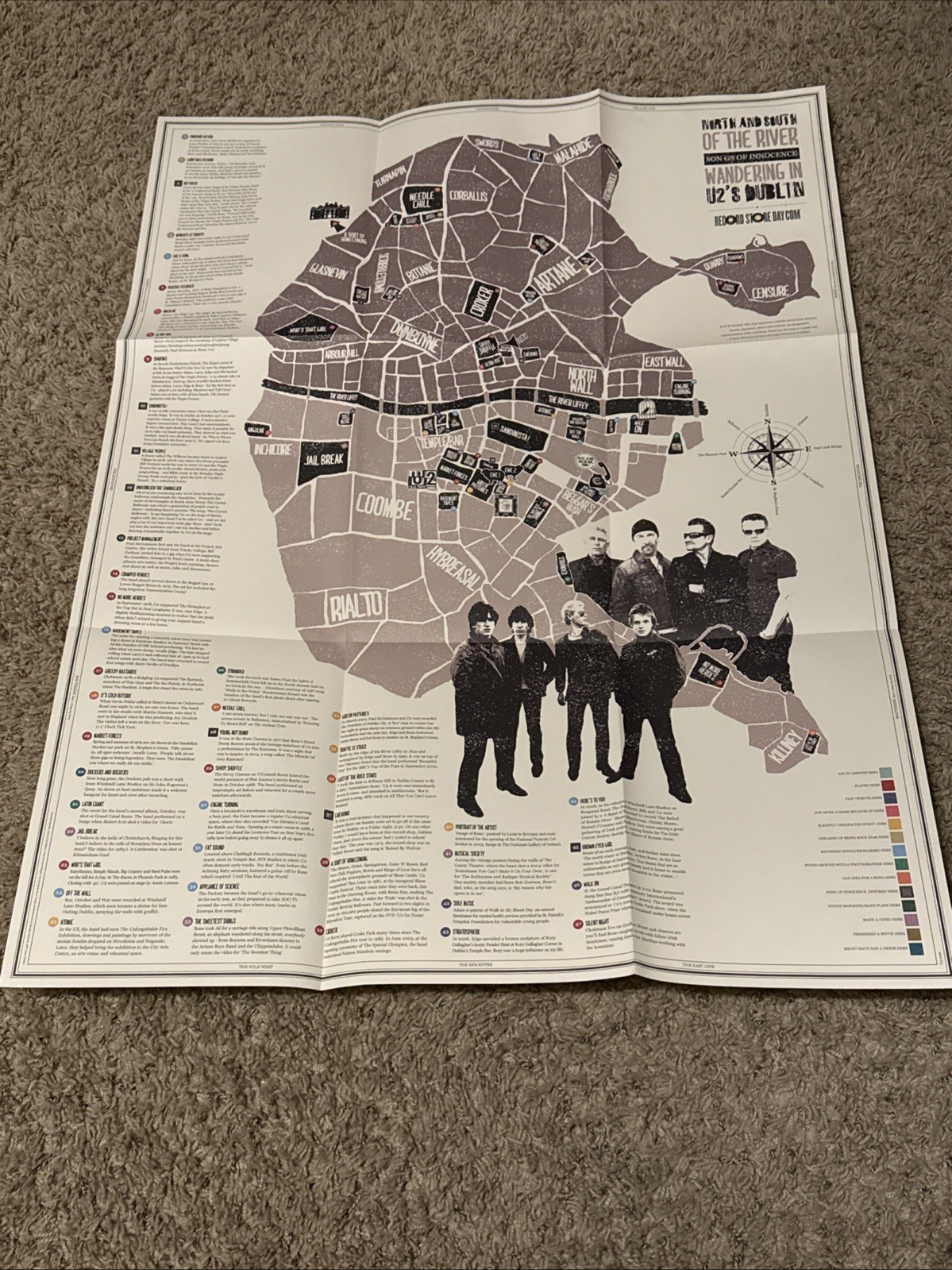 U2 Wandering In U2's Dublin 2013 poster for Record Store Day Bono Edge Adam
