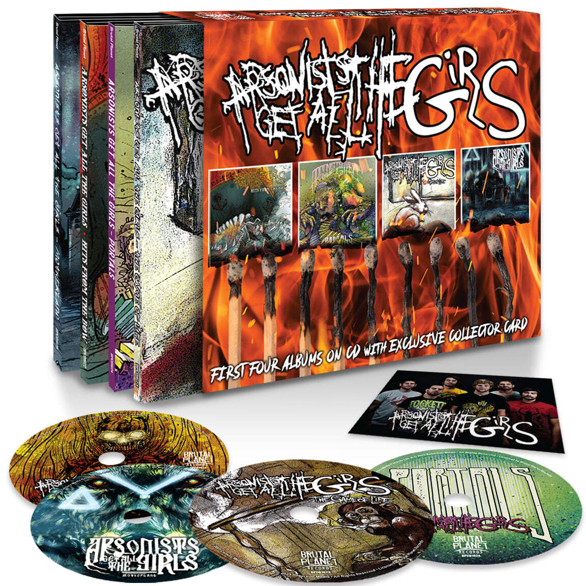 ARSONISTS GET ALL THE GIRLS-1st 4 ALBUMS CD BOX SET W Card Portals/Game of Life+