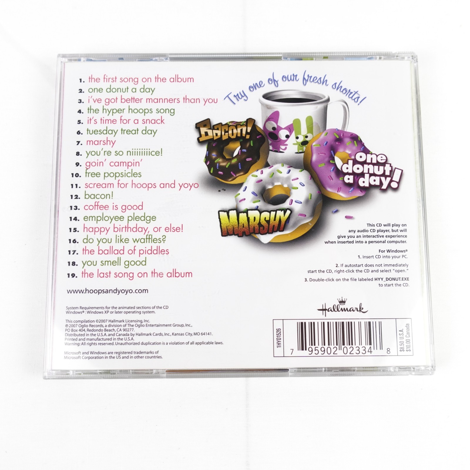 One Donut A Day! Hoops & Yoyo Sealed CD Children's Music Parry Gripp Hallmark