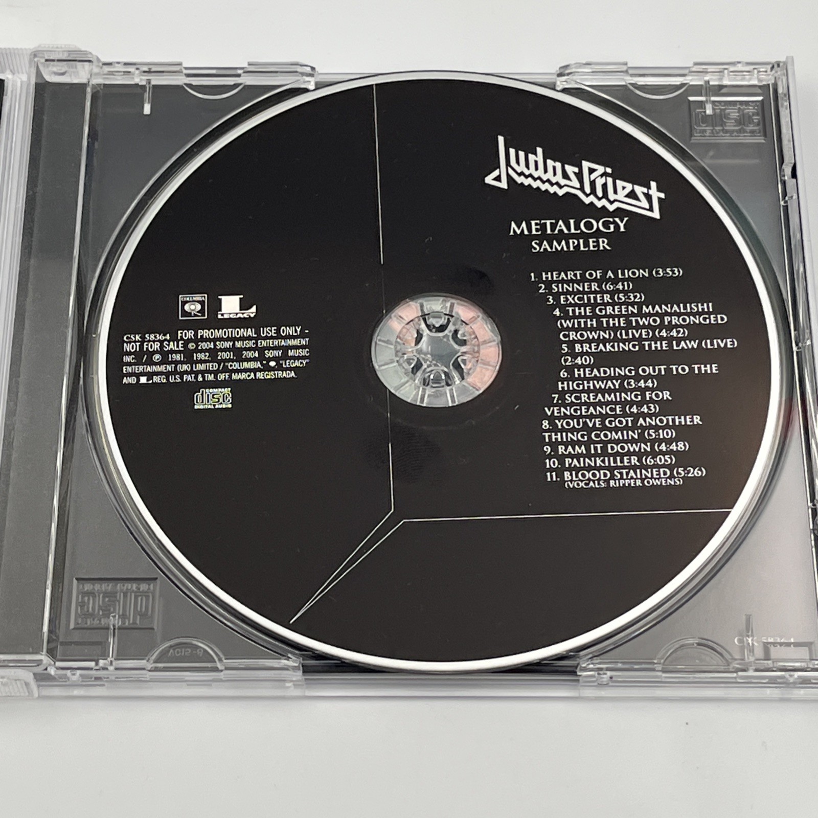 JUDAS PRIEST Metalogy Box Set Sampler PROMO CD Excellent Tested Crack In Case