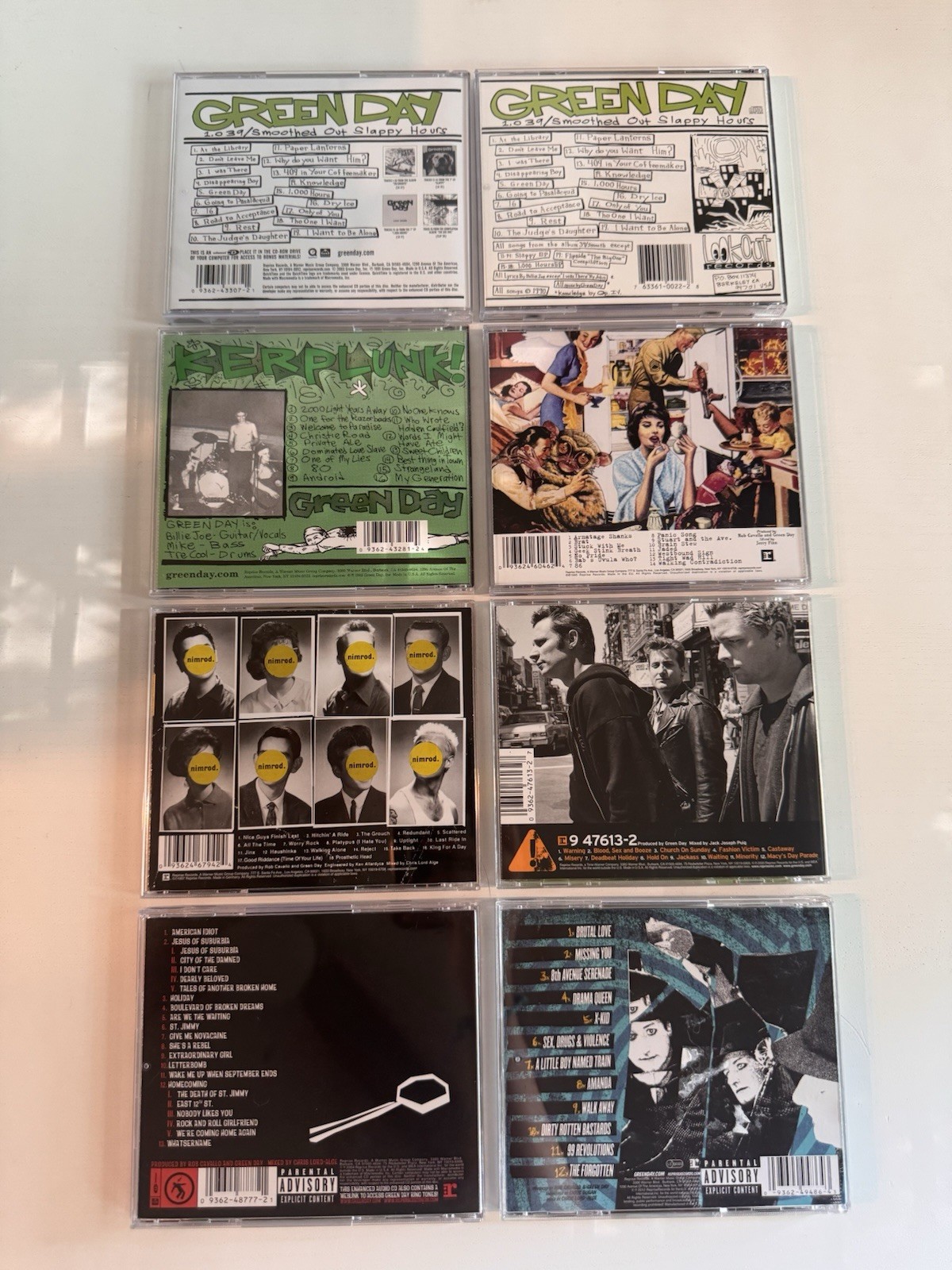 Green Day CD Collection Lot (8 CDs) American Idiot Nimrod Warning 1039 + More