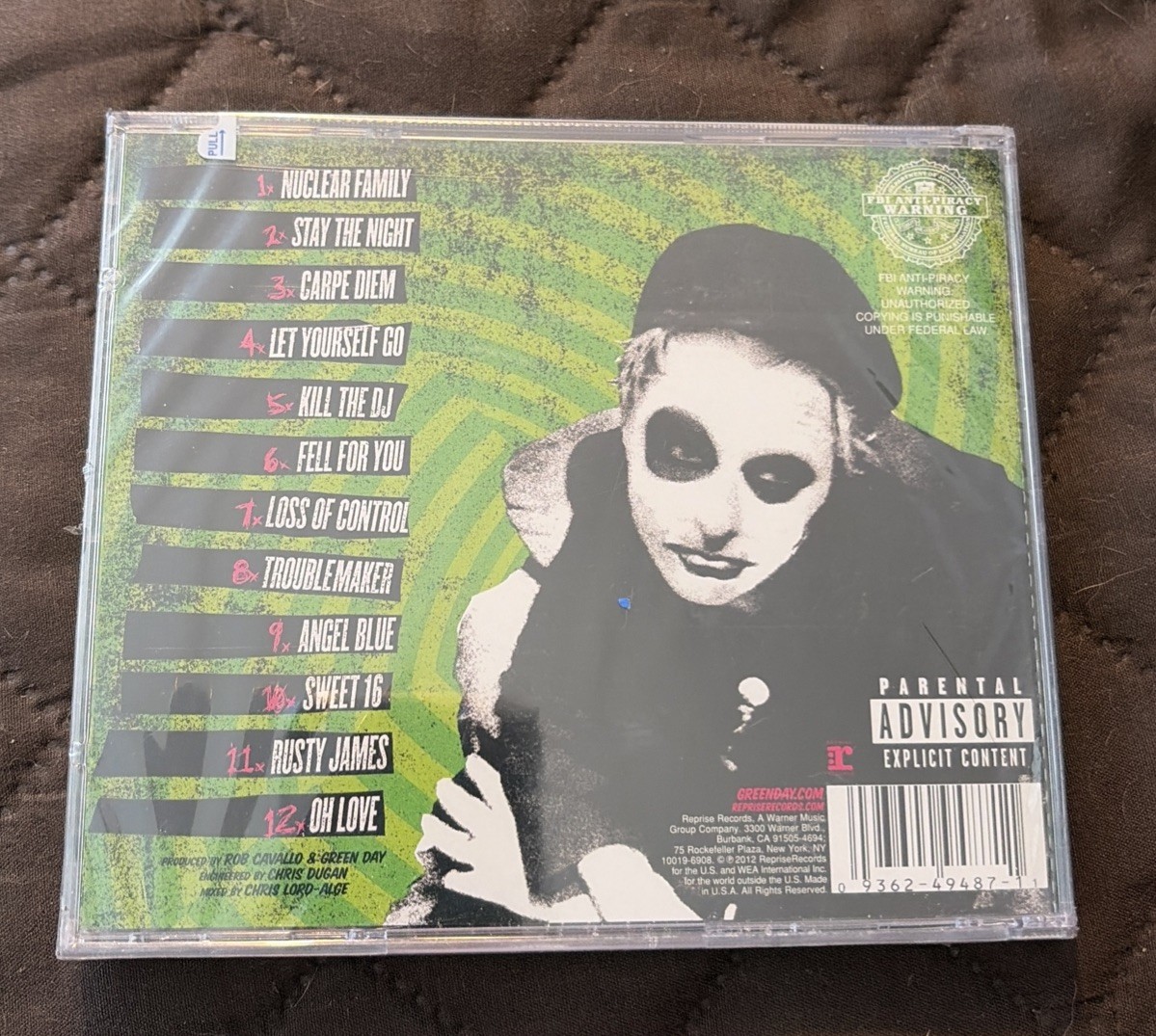 Green Day Uno CD 2012 Reprise Punk Rock Nuclear Family Stay The Night