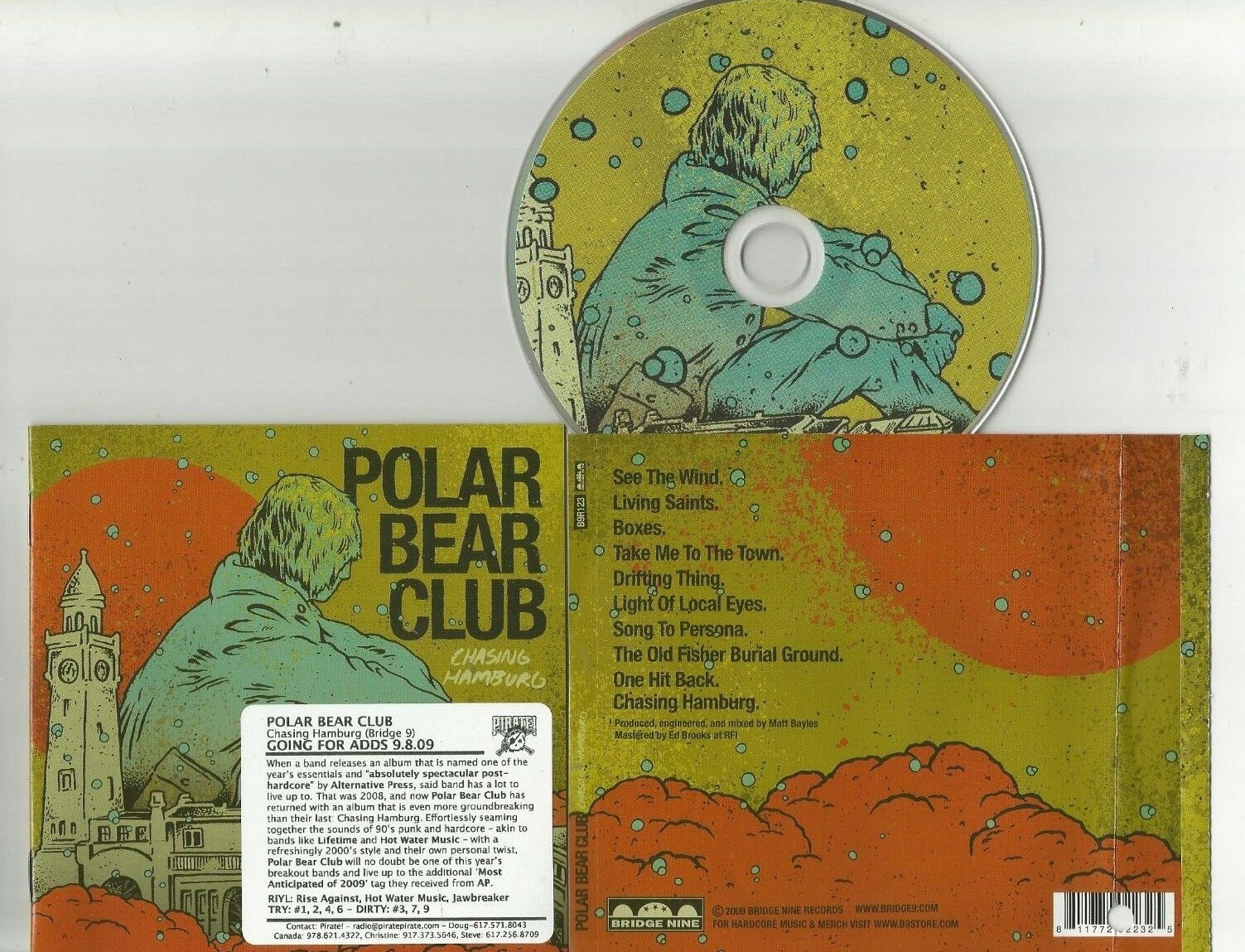 Polar Bear Club Chasing Hamburg CD 10trx Bridge Nine See the Wind Promo VG+/EX D