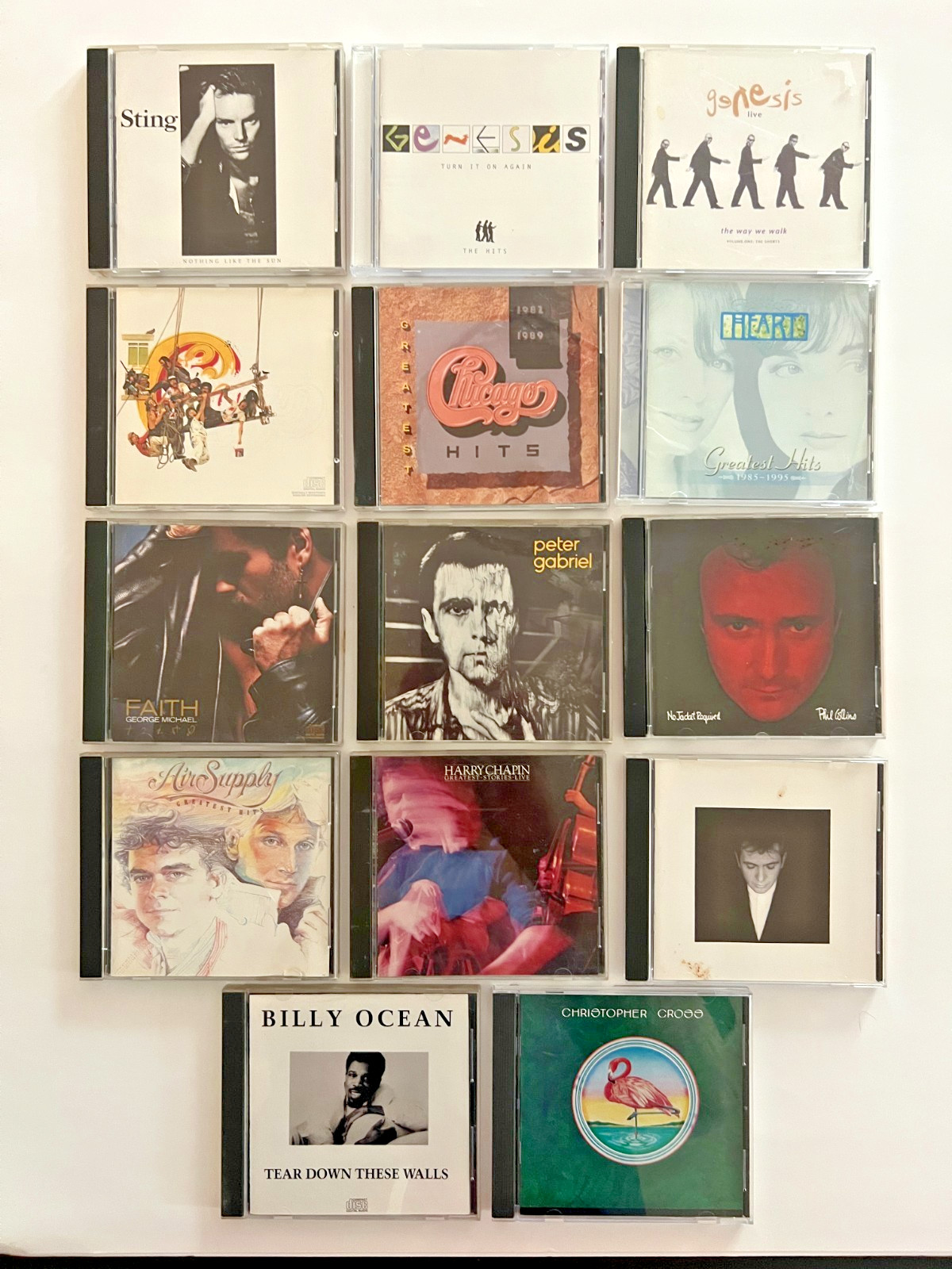 70s & 80s Soft Rock & Classic Rock 14 CD Lot = Sting, Genesis, Chicago, Heart, +