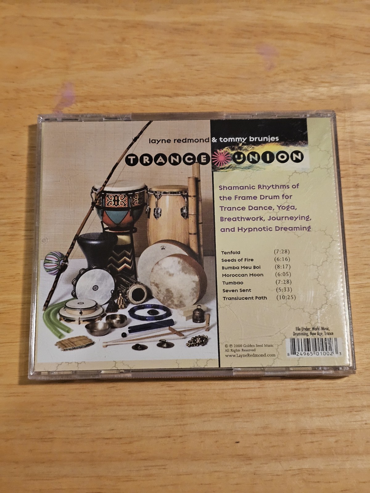 Trance Union by Layne Redmond & Tommy Brunjes (CD, 2000, Golden Seed Music) VG