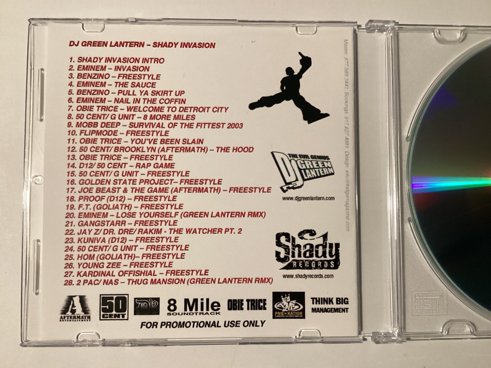 DJ Green Lantern - Invasion CD 2002 Promo Mixtape d12 benzino 50 cent eminem
