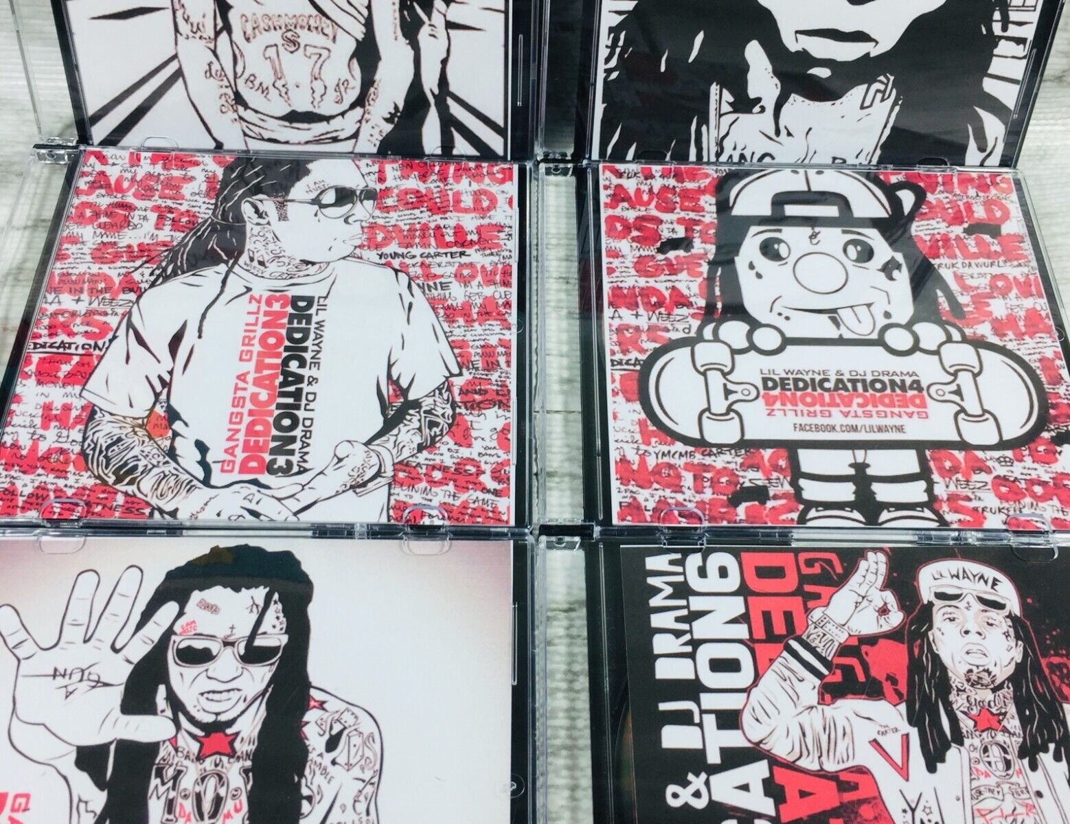 LIL WAYNE - DEDICATION (1-6) 1 2 3 4 5 6 RELOADED PROMO MIXTAPE MIX CD LOT OF 7