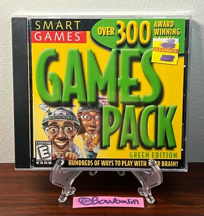 Smart Games – Games Pack Green Edition PC CD-ROM 1998 Puzzle Strategy - New Vtg!