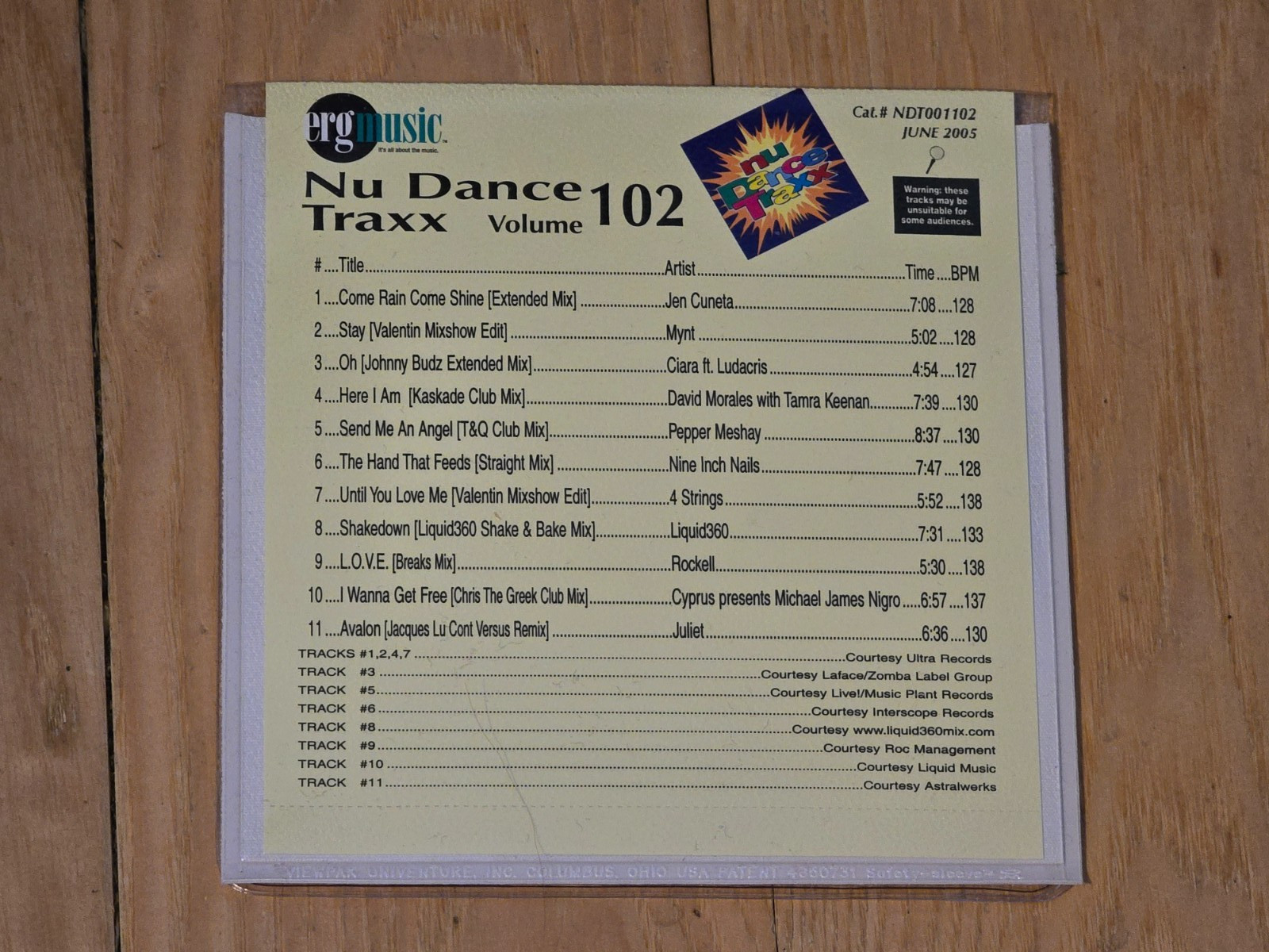 ERG Nu Dance Traxx CD, Volume 102 ~ MINT