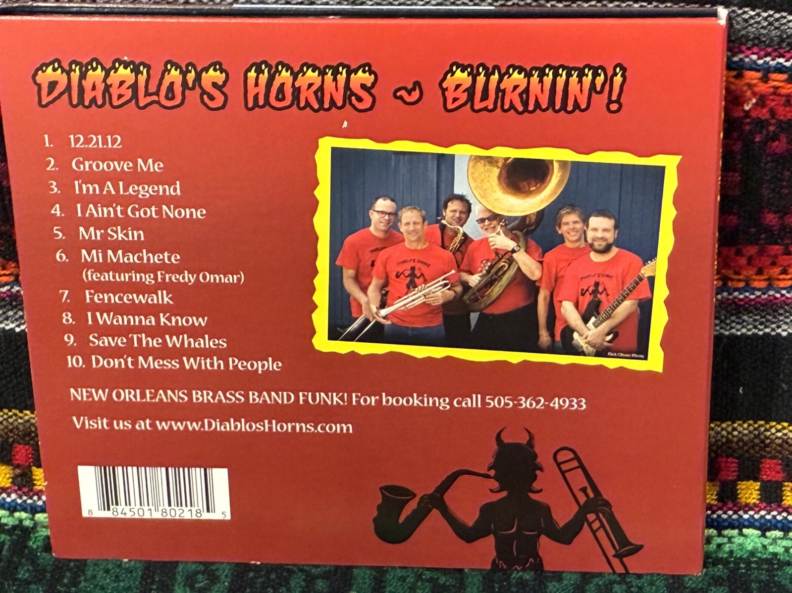 DIABLO'S HORNS Burnin' CD New Orleans brass band jazz funk soul 2012 private